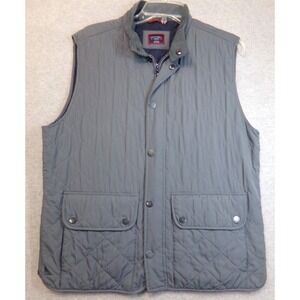 Untuckit Woodcrest Vest Mens‎ Gray Size M Diamond Quilted Lightweight